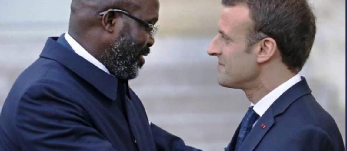 L-R( President Weah and President Macron)