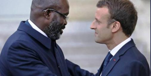 L-R( President Weah and President Macron)