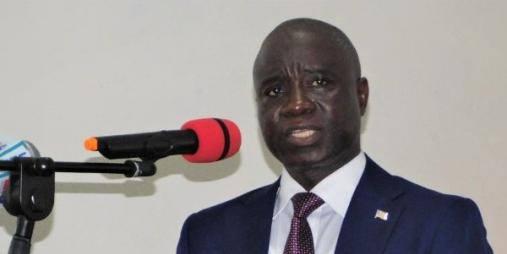 Hon. Minister of Agriculture, J. Alexander Nuetah, PHD, at the MICAT Press Briefing