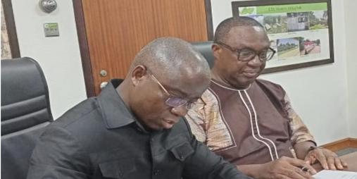 Agriculture Minister Dr. J. Alexander Nuetah signed on behalf of Liberia, while Dr. Simeon Ehul, Director General, IITA signed for the IITA