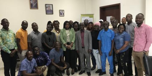 Extension officers posed with Hon. Minister, Dr. J Alexander Nuetah before departure for China